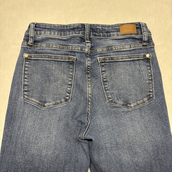 Judy Blue Beverly Vintage Relaxed Fit Distressed Raw Hem Jeans Womens Size 5/27 - Picture 6 of 14